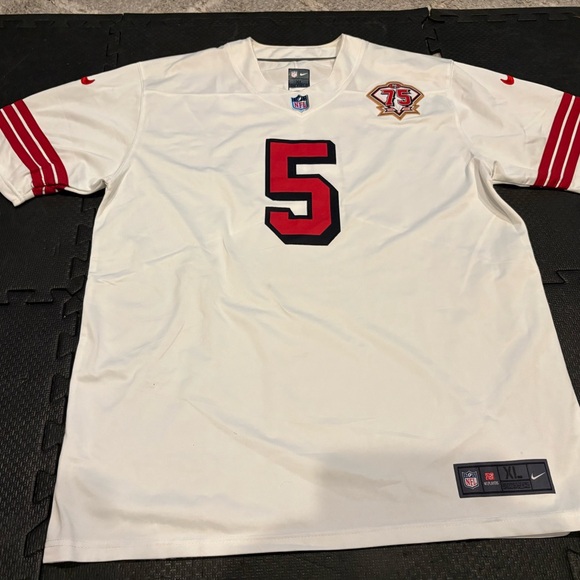 San Francisco SF 49ers Jersey Trey Lance 5 XL Nike On Field STITCHED 75 Years - Picture 1 of 5